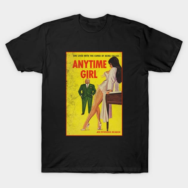 ANYTIME GIRL - cool vintage pulp book art T-Shirt by toruandmidori